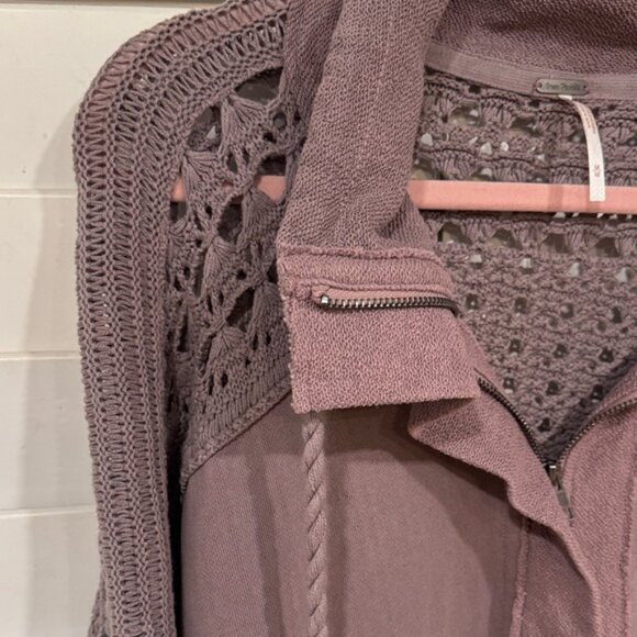 Free People Taupe Crochet Knit Sweater - Picture 6 of 8